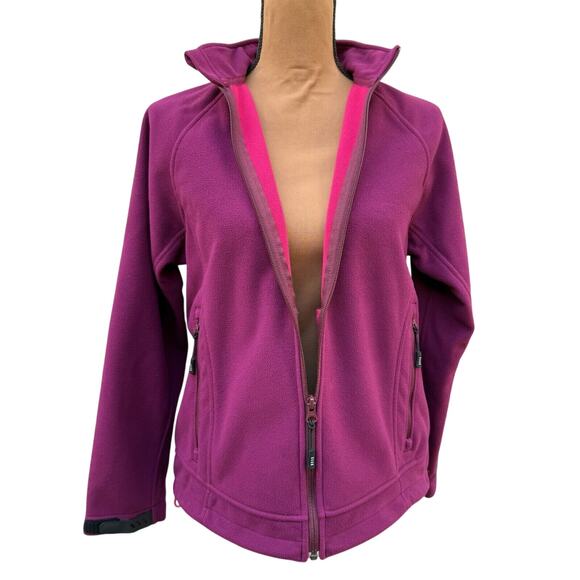 LANDS END Women's Full Zip Cranberry Fleece Jacket Size S (6-8) Soft Outdoors - Picture 5 of 10